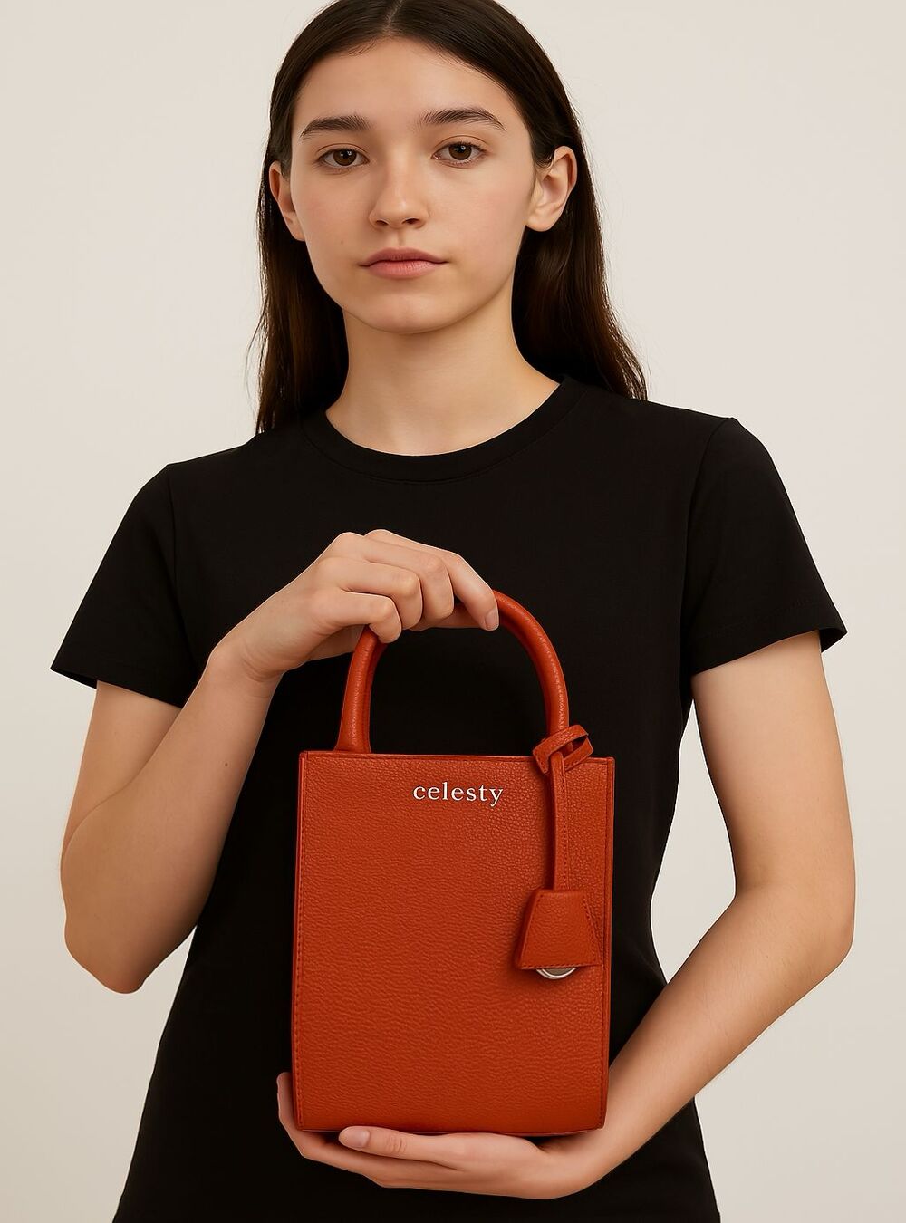 Celesty Mini Tote - Dark Red