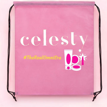 Celesty Pink Drawstring Bag