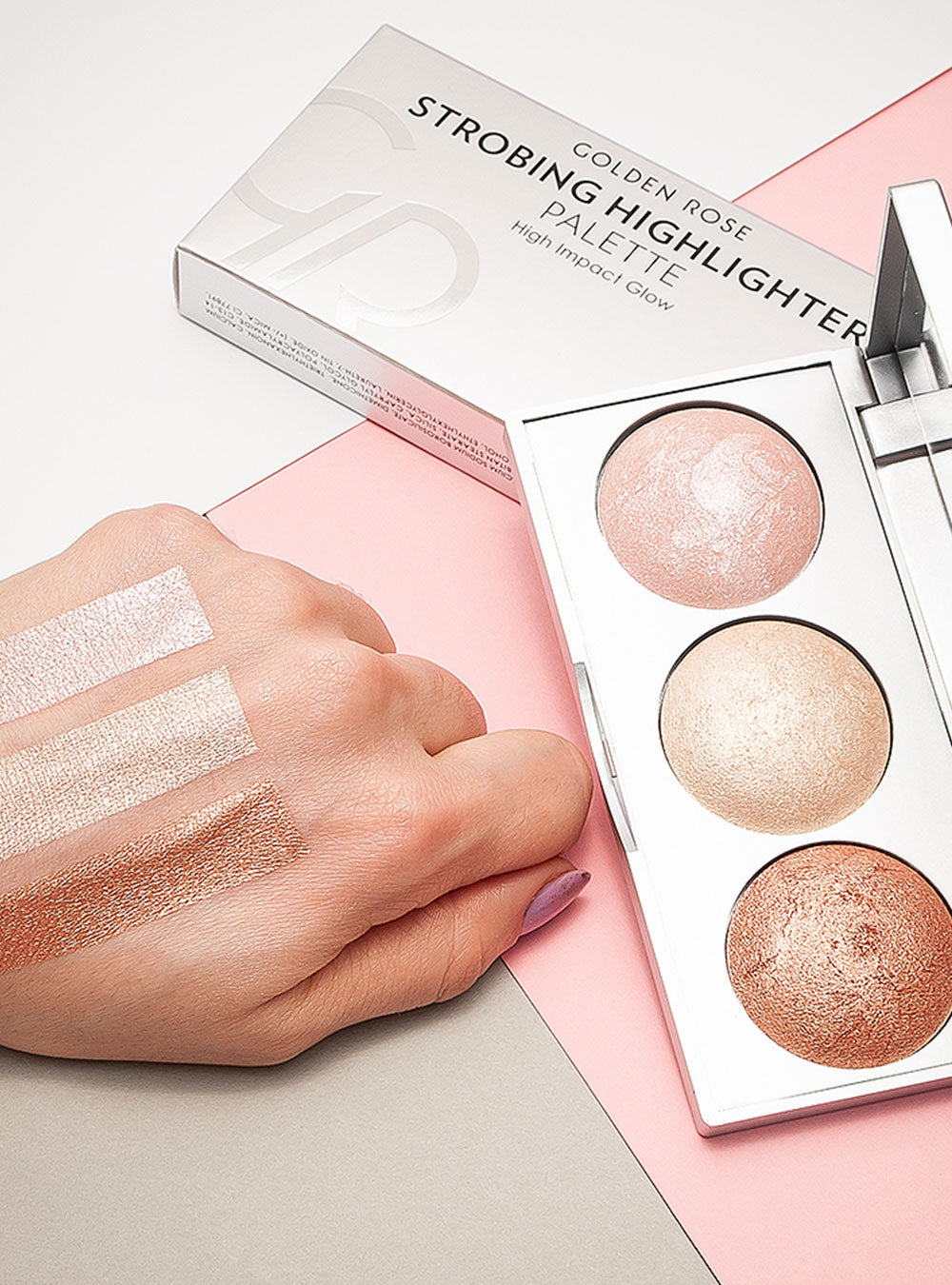 Strobing Highlighter Palette - Pink Gold Bronze